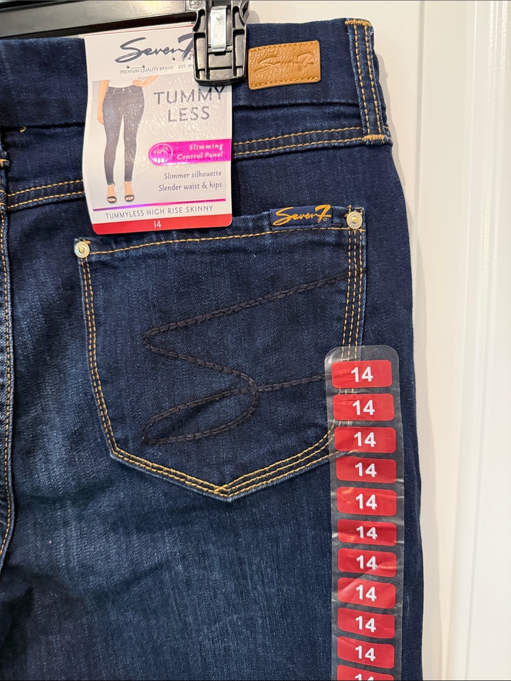 Seven7 Dark Indigo Skinny Jeans - Tummy Less - Picture 2 of 3